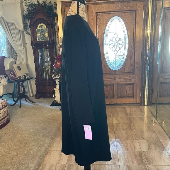 TAMOTSU NEW YORK LONG SLEEVE CLASSIC BLACK DRESS - Picture 2 of 9